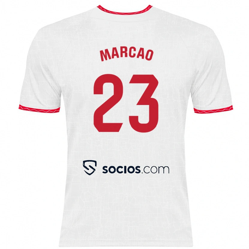 Danxen Hombre Camiseta Marcão #23 Blanco Rojo 1ª Equipación 2024/25 La Camisa
