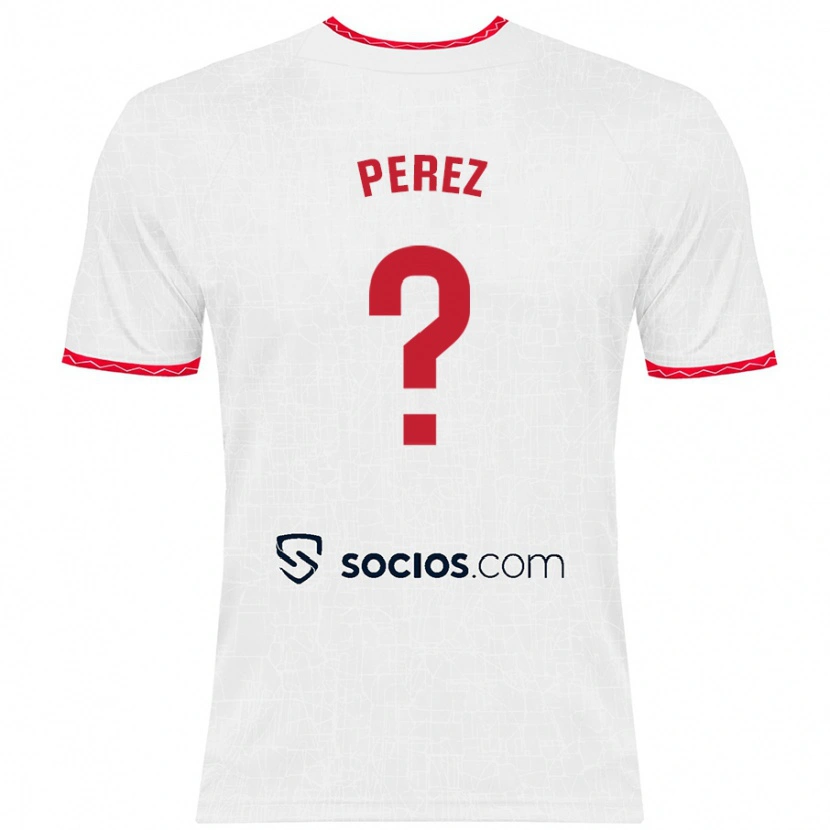 Danxen Hombre Camiseta Adrián Pérez #0 Blanco Rojo 1ª Equipación 2024/25 La Camisa
