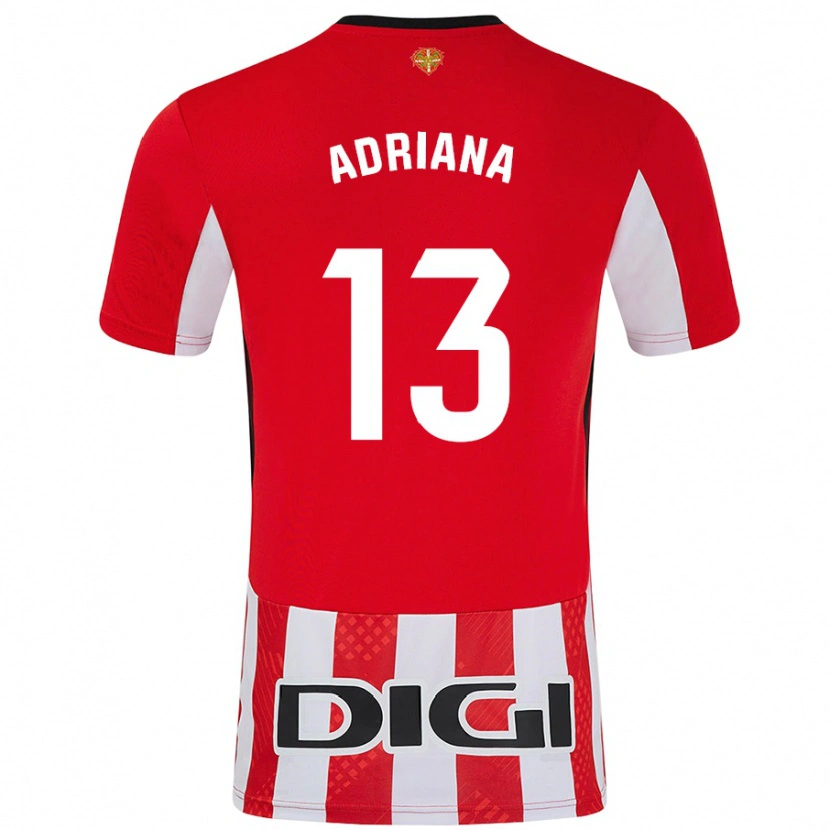 Danxen Hombre Camiseta Adriana Nanclares Romero #13 Rojo Blanco 1ª Equipación 2024/25 La Camisa