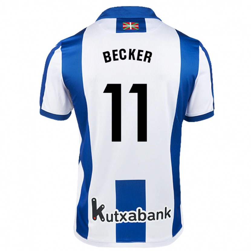 Danxen Hombre Camiseta Sheraldo Becker #11 Blanco Azul 1ª Equipación 2024/25 La Camisa