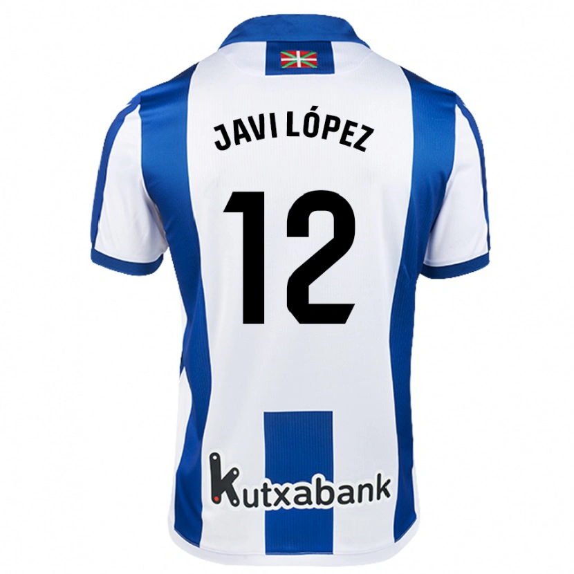 Danxen Hombre Camiseta Javi López #12 Blanco Azul 1ª Equipación 2024/25 La Camisa