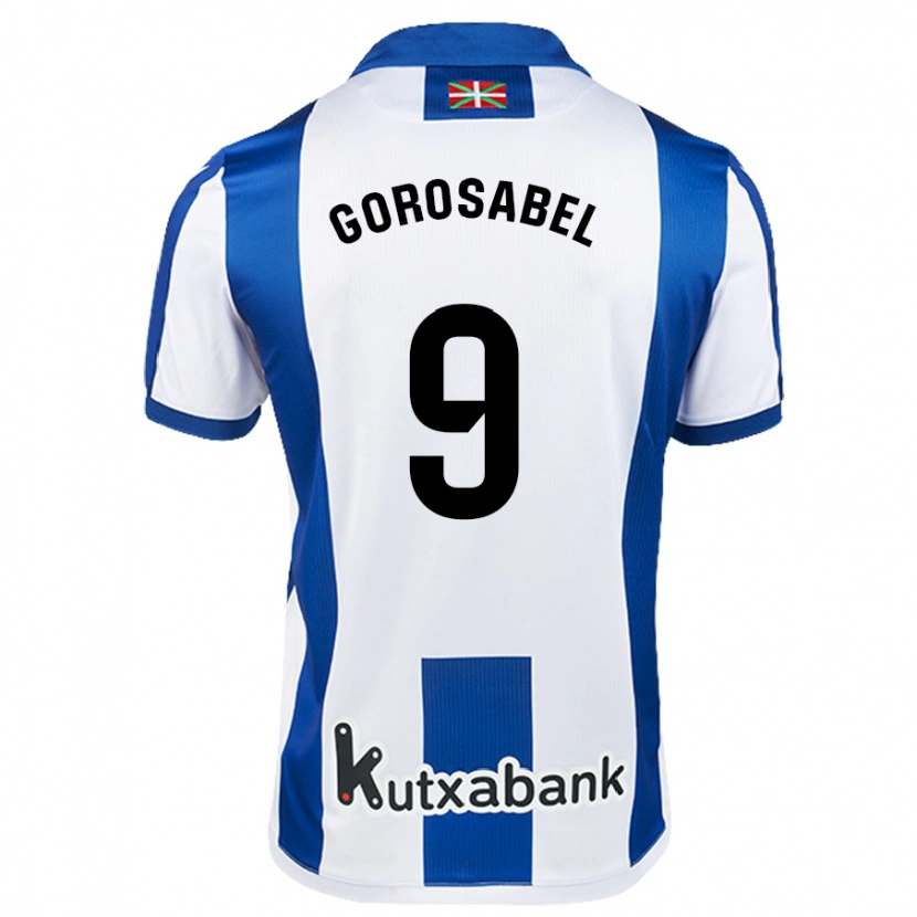 Danxen Hombre Camiseta Jakes Gorosabel #9 Blanco Azul 1ª Equipación 2024/25 La Camisa