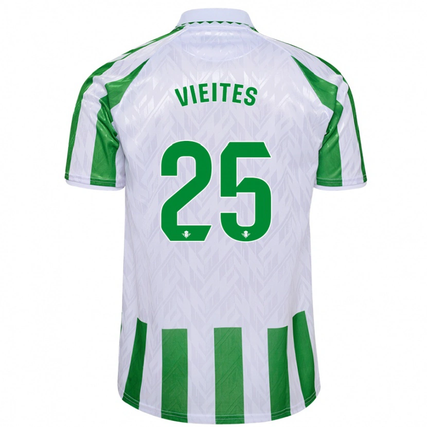 Danxen Hombre Camiseta Fran Vieites #25 Verde Rayas Blancas 1ª Equipación 2024/25 La Camisa