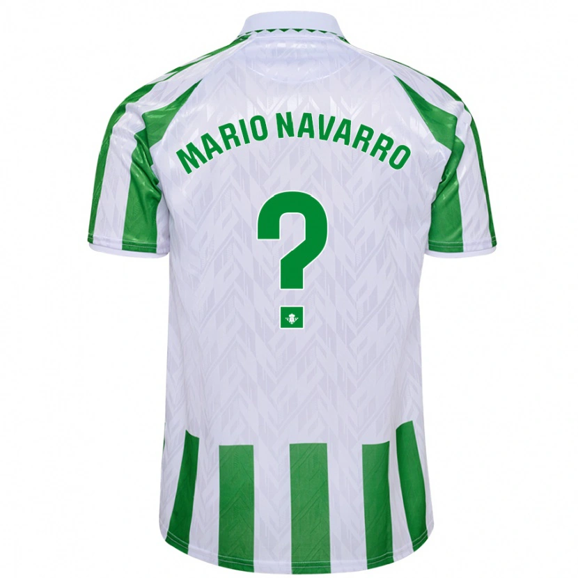 Danxen Hombre Camiseta Mario Navarro #0 Verde Rayas Blancas 1ª Equipación 2024/25 La Camisa