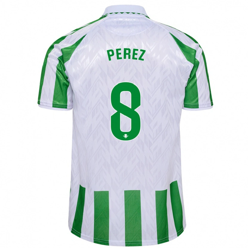 Danxen Hombre Camiseta Dani Pérez #8 Verde Rayas Blancas 1ª Equipación 2024/25 La Camisa