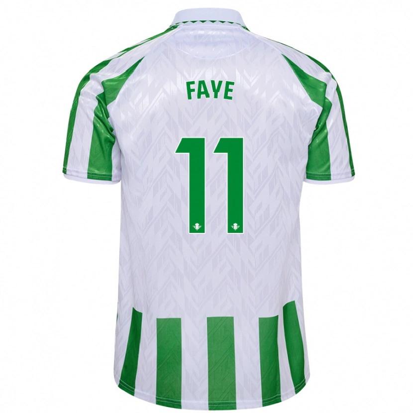 Danxen Hombre Camiseta Souleymane Faye #11 Verde Rayas Blancas 1ª Equipación 2024/25 La Camisa
