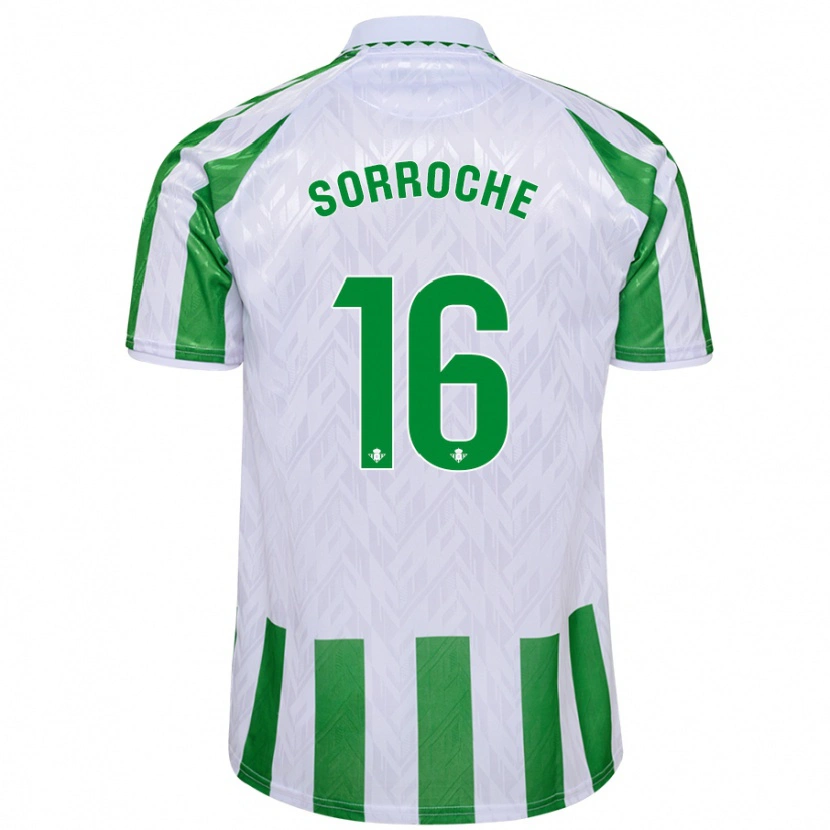 Danxen Hombre Camiseta Ginés Sorroche #16 Verde Rayas Blancas 1ª Equipación 2024/25 La Camisa