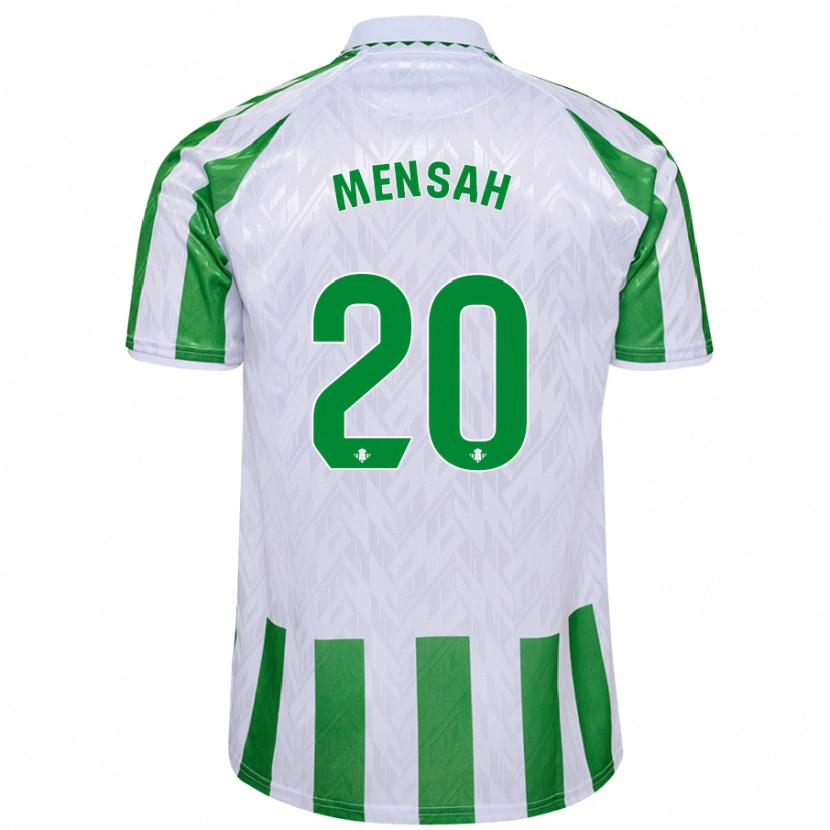 Danxen Hombre Camiseta Mawuli Mensah #20 Verde Rayas Blancas 1ª Equipación 2024/25 La Camisa