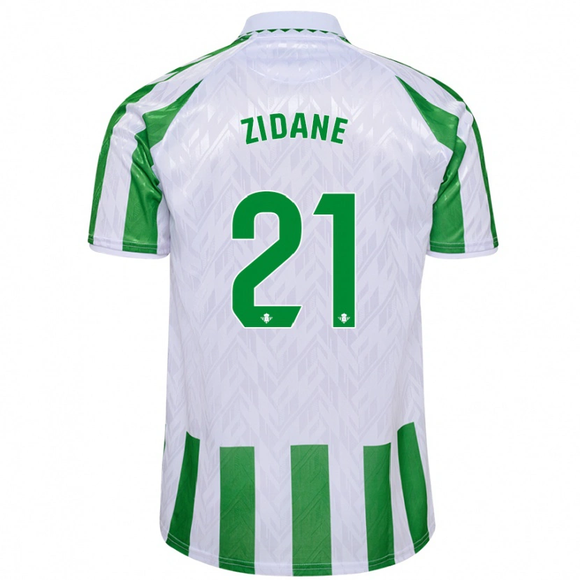 Danxen Hombre Camiseta Elyaz Zidane #21 Verde Rayas Blancas 1ª Equipación 2024/25 La Camisa