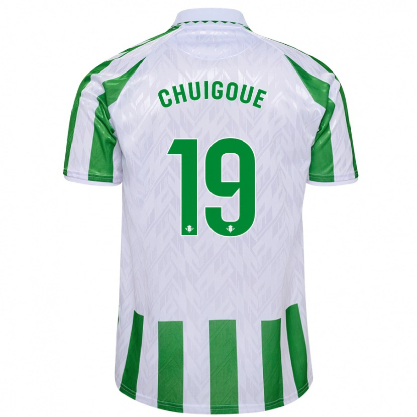 Danxen Hombre Camiseta Dorine Chuigoué #19 Verde Rayas Blancas 1ª Equipación 2024/25 La Camisa