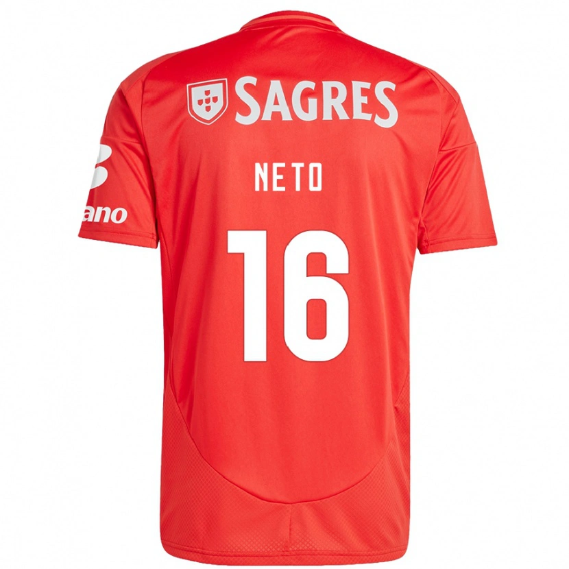 Danxen Hombre Camiseta Martim Neto #16 Rojo Blanco 1ª Equipación 2024/25 La Camisa