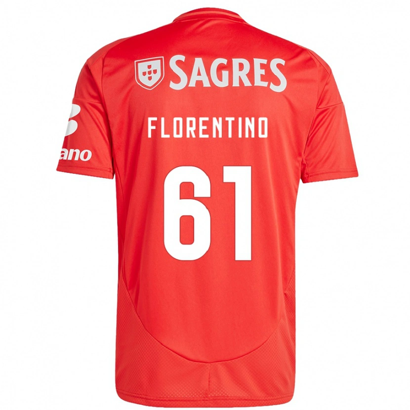Danxen Hombre Camiseta Florentino #61 Rojo Blanco 1ª Equipación 2024/25 La Camisa