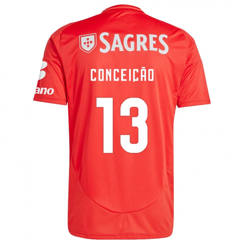 Danxen Hombre Camiseta João Conceição #13 Rojo Blanco 1ª Equipación 2024/25 La Camisa