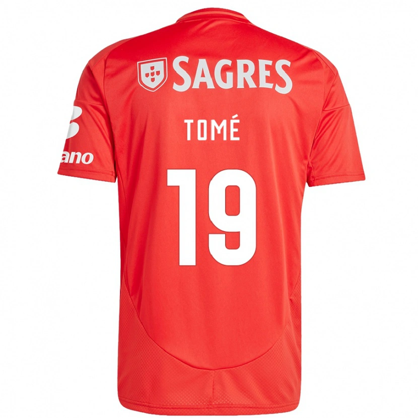 Danxen Hombre Camiseta Olivio Tomé #19 Rojo Blanco 1ª Equipación 2024/25 La Camisa