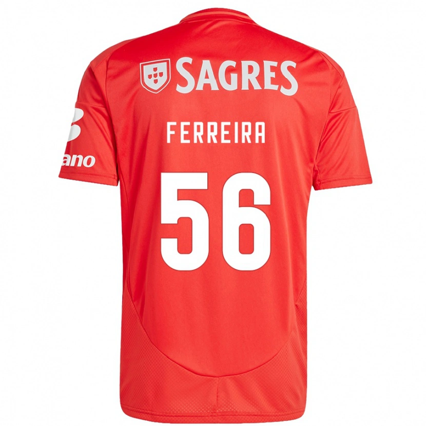 Danxen Hombre Camiseta Martim Ferreira #56 Rojo Blanco 1ª Equipación 2024/25 La Camisa