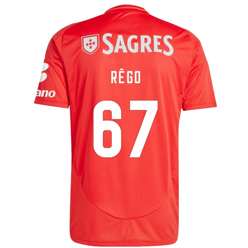 Danxen Hombre Camiseta Rodrigo Rêgo #67 Rojo Blanco 1ª Equipación 2024/25 La Camisa