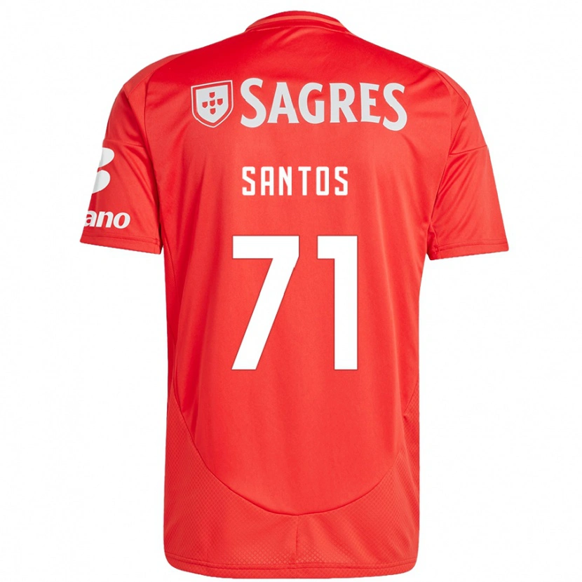 Danxen Hombre Camiseta Leandro Santos #71 Rojo Blanco 1ª Equipación 2024/25 La Camisa