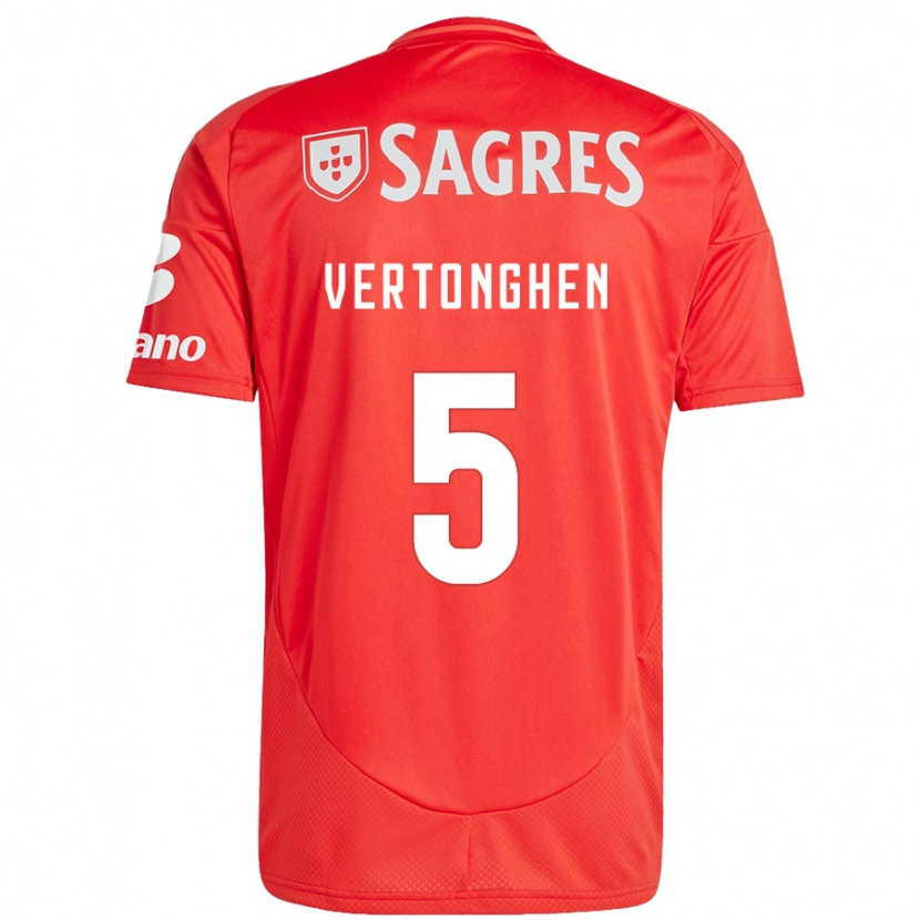 Danxen Hombre Camiseta Jan Vertonghen #5 Rojo Blanco 1ª Equipación 2024/25 La Camisa