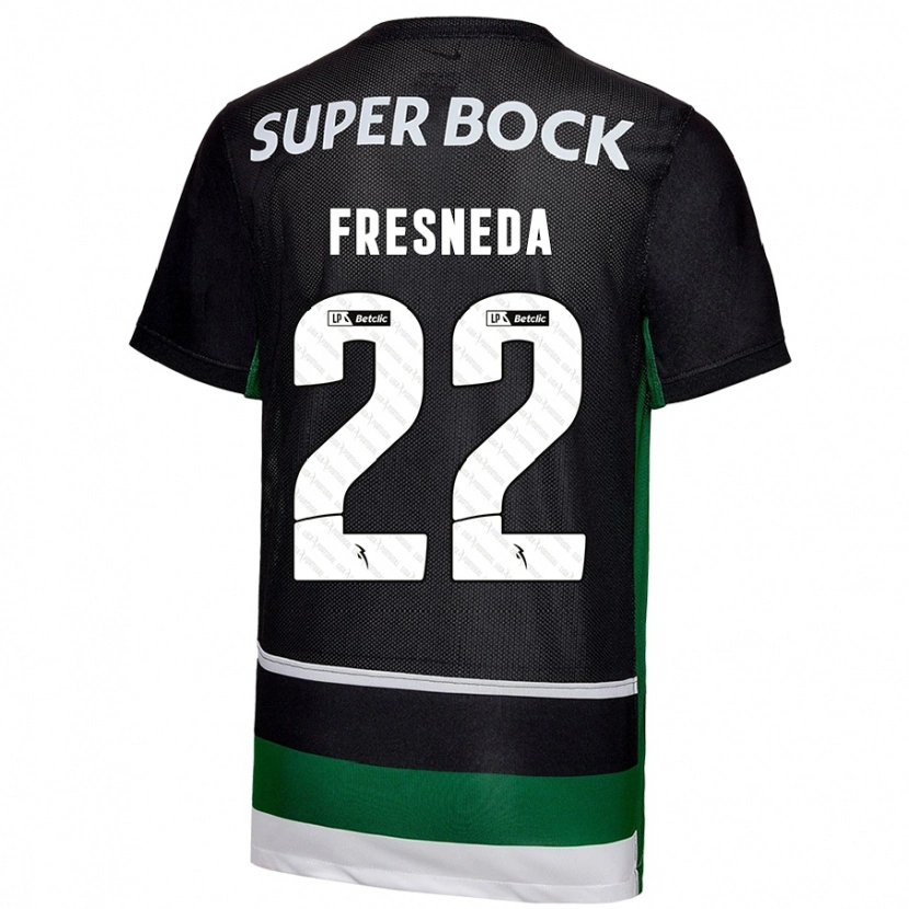 Danxen Hombre Camiseta Iván Fresneda #22 Negro Blanco Verde 1ª Equipación 2024/25 La Camisa
