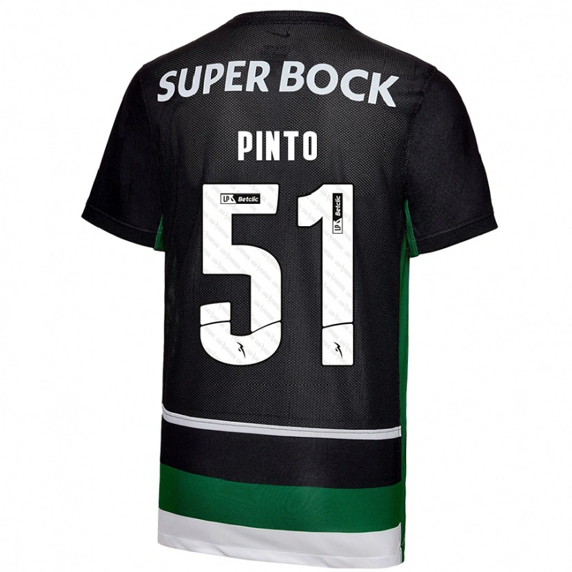 Danxen Hombre Camiseta Diogo Pinto #51 Negro Blanco Verde 1ª Equipación 2024/25 La Camisa