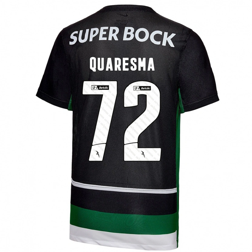 Danxen Hombre Camiseta Eduardo Quaresma #72 Negro Blanco Verde 1ª Equipación 2024/25 La Camisa
