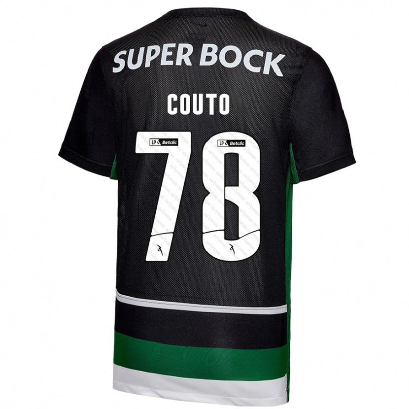 Danxen Hombre Camiseta Mauro Couto #78 Negro Blanco Verde 1ª Equipación 2024/25 La Camisa