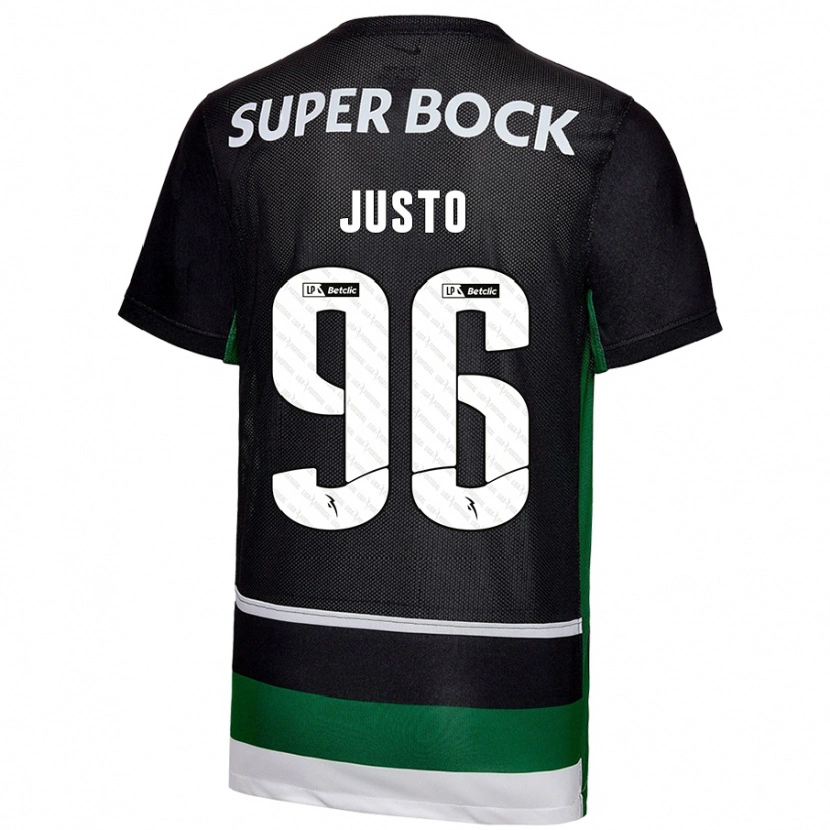 Danxen Hombre Camiseta Samuel Justo #96 Negro Blanco Verde 1ª Equipación 2024/25 La Camisa
