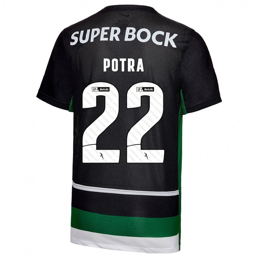 Danxen Hombre Camiseta Catarina Sofia Branco Potra #22 Negro Blanco Verde 1ª Equipación 2024/25 La Camisa