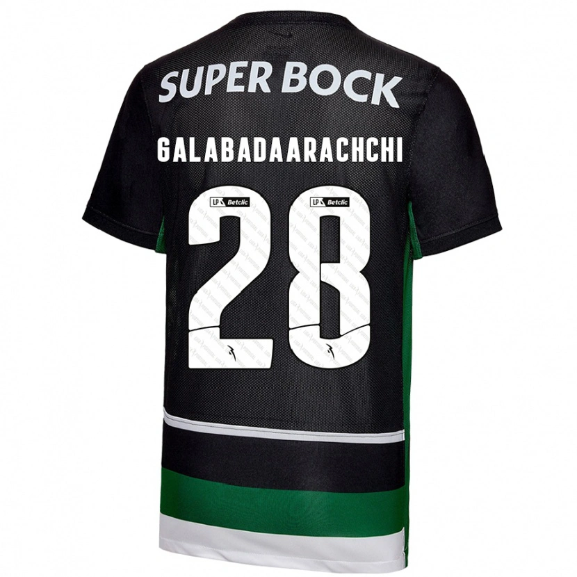 Danxen Hombre Camiseta Jacinta Galabadaarachchi #28 Negro Blanco Verde 1ª Equipación 2024/25 La Camisa