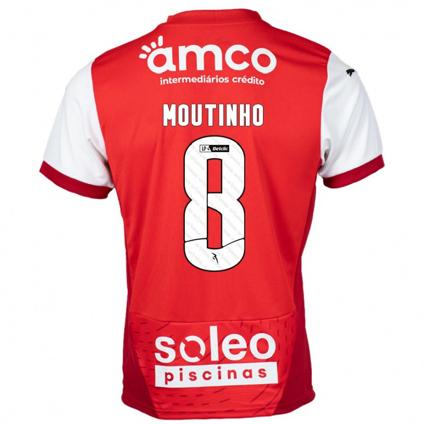 Danxen Hombre Camiseta João Moutinho #8 Rojo Blanco 1ª Equipación 2024/25 La Camisa