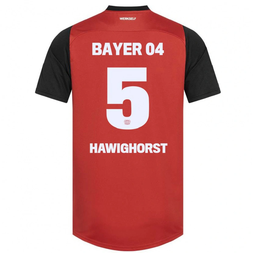 Danxen Hombre Camiseta Ben Hawighorst #5 Rojo Negro 1ª Equipación 2024/25 La Camisa