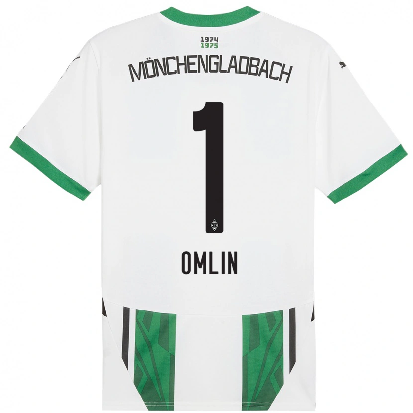 Danxen Hombre Camiseta Jonas Omlin #1 Blanco Verde 1ª Equipación 2024/25 La Camisa