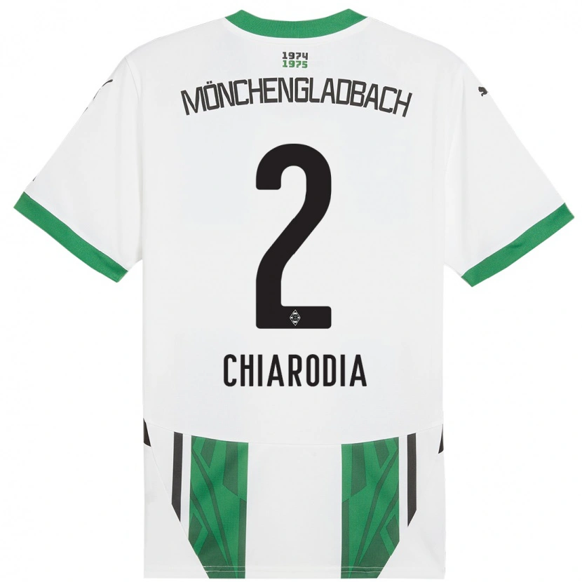 Danxen Hombre Camiseta Fabio Chiarodia #2 Blanco Verde 1ª Equipación 2024/25 La Camisa