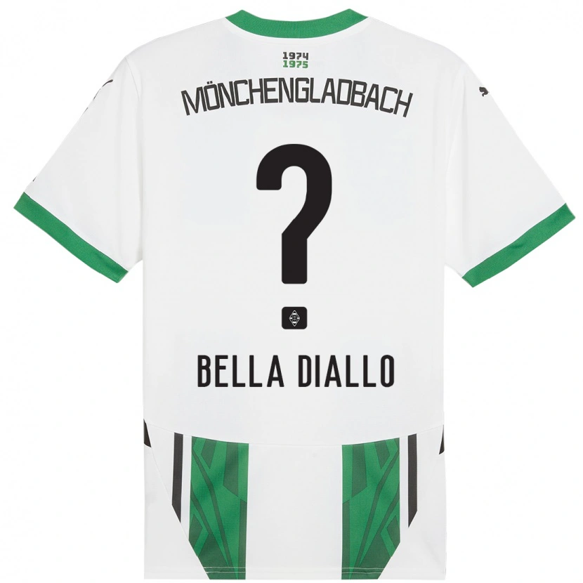 Danxen Hombre Camiseta Oumar Bella Diallo #0 Blanco Verde 1ª Equipación 2024/25 La Camisa