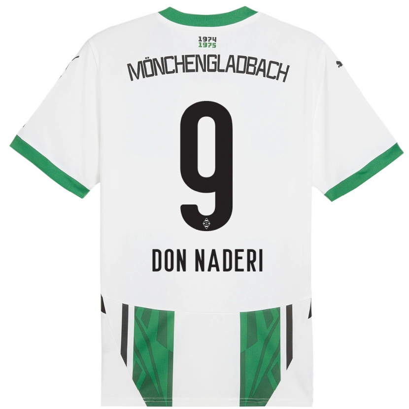 Danxen Hombre Camiseta Ryan Naderi #9 Blanco Verde 1ª Equipación 2024/25 La Camisa