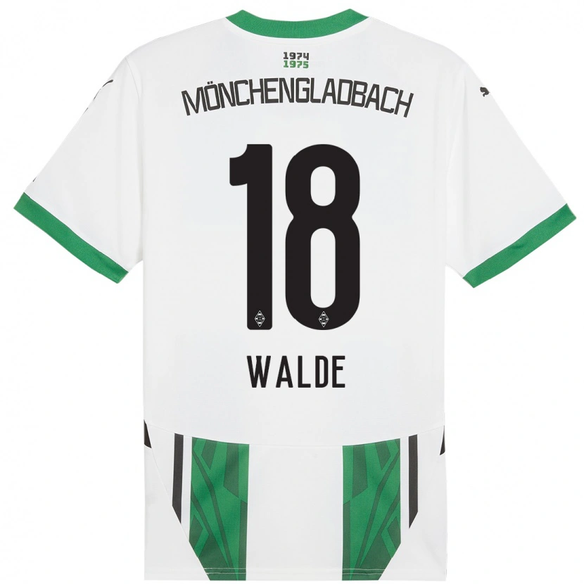 Danxen Hombre Camiseta Simon Walde #18 Blanco Verde 1ª Equipación 2024/25 La Camisa