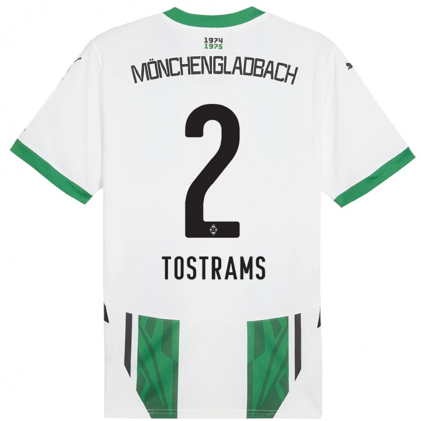 Danxen Hombre Camiseta Eva Tostrams #2 Blanco Verde 1ª Equipación 2024/25 La Camisa