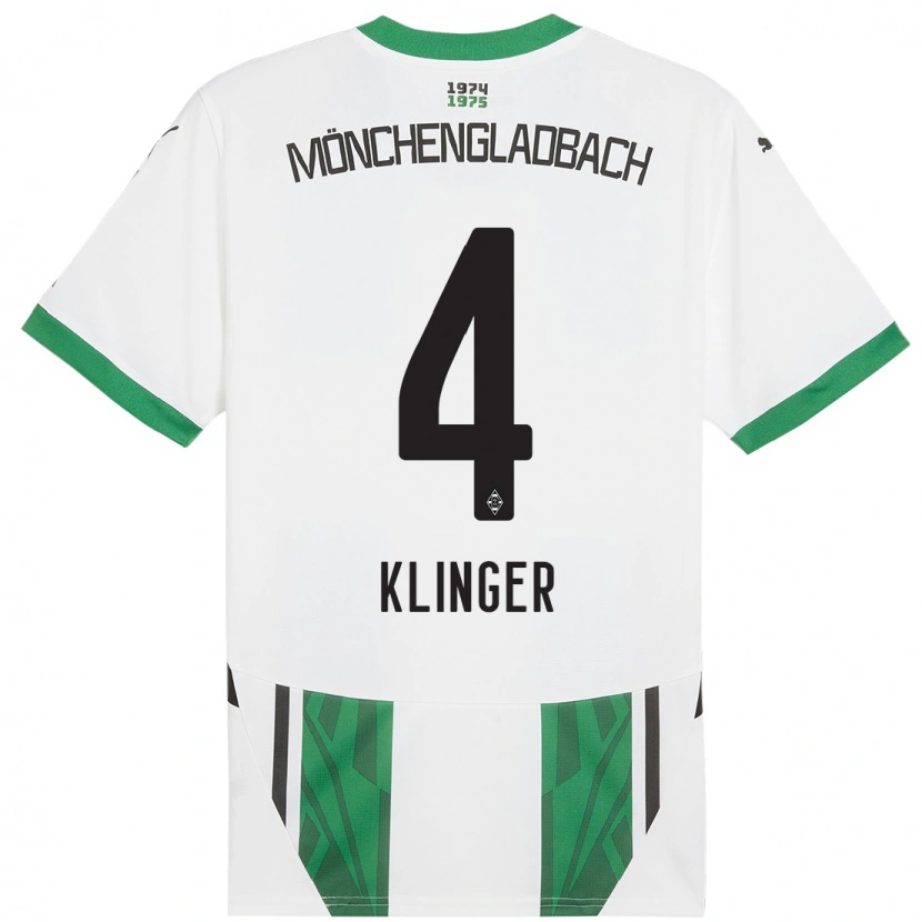 Danxen Hombre Camiseta Nina Klinger #4 Blanco Verde 1ª Equipación 2024/25 La Camisa