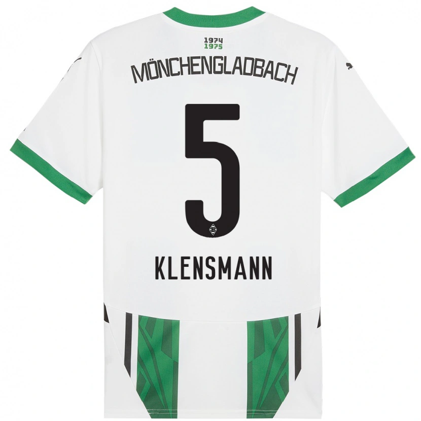 Danxen Hombre Camiseta Paula Klensmann #5 Blanco Verde 1ª Equipación 2024/25 La Camisa