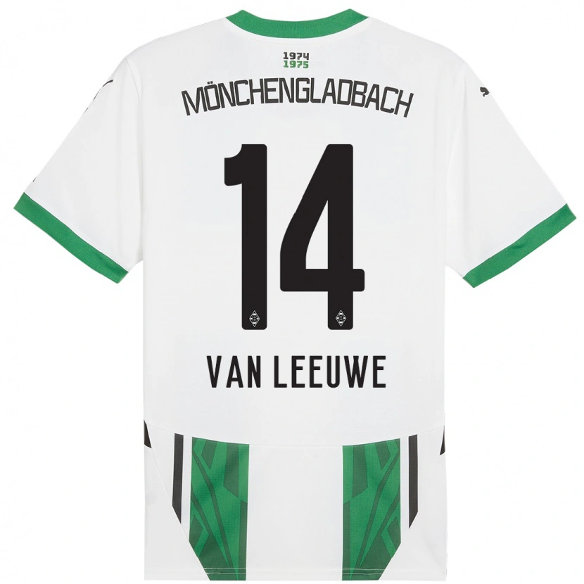 Danxen Hombre Camiseta Kyra Van Leeuwe #14 Blanco Verde 1ª Equipación 2024/25 La Camisa