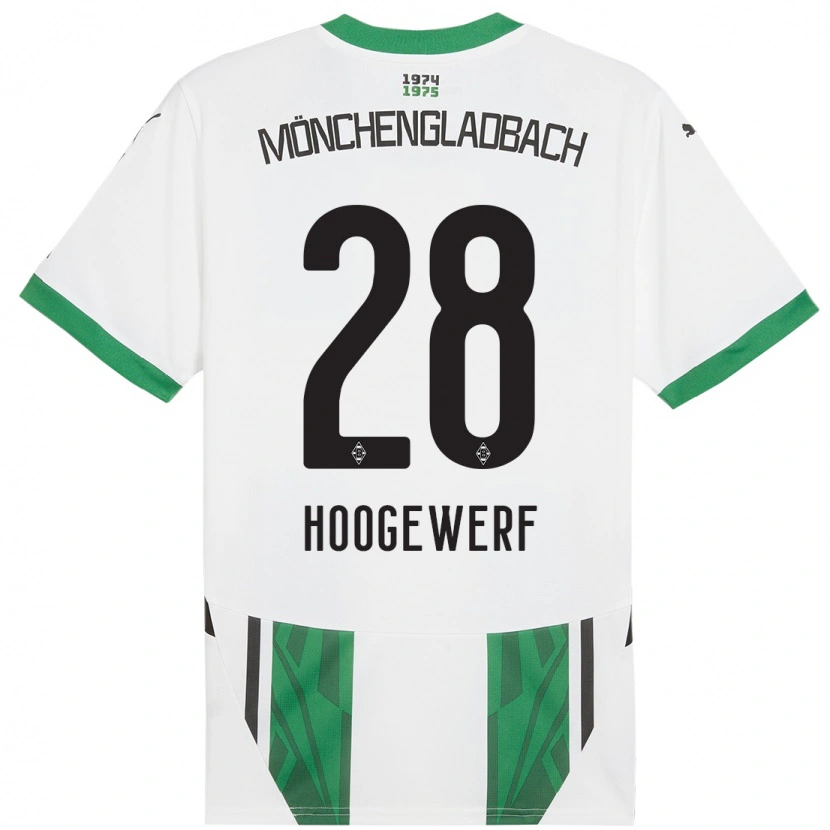 Danxen Hombre Camiseta Dillon Hoogewerf #28 Blanco Verde 1ª Equipación 2024/25 La Camisa