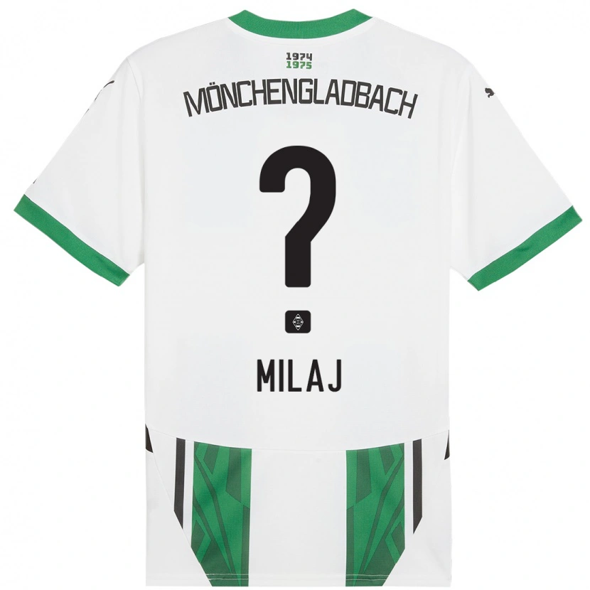 Danxen Hombre Camiseta Adonis Milaj #0 Blanco Verde 1ª Equipación 2024/25 La Camisa