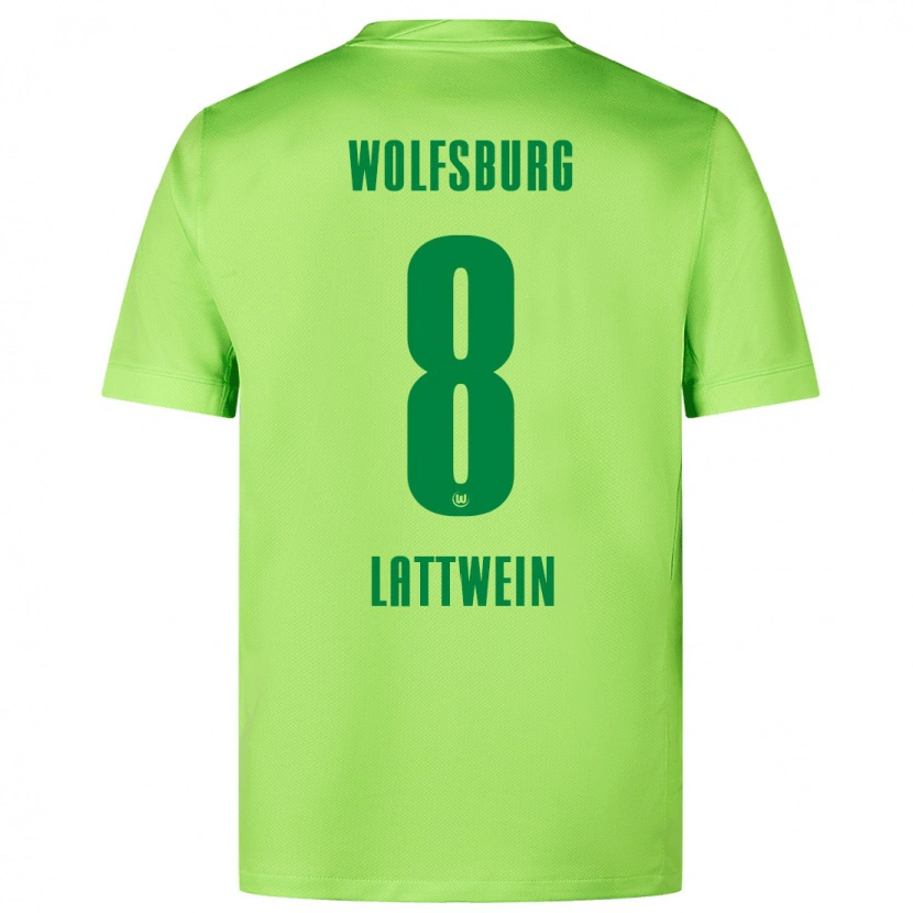Danxen Hombre Camiseta Lena Lattwein #8 Verde Fluorescente 1ª Equipación 2024/25 La Camisa