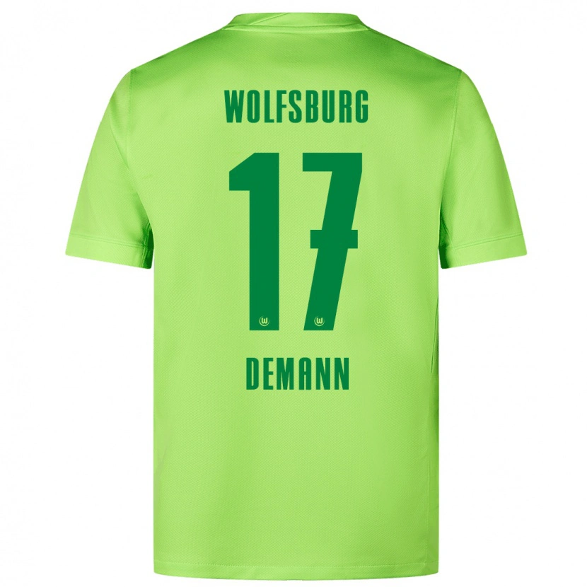 Danxen Hombre Camiseta Kristin Demann #17 Verde Fluorescente 1ª Equipación 2024/25 La Camisa