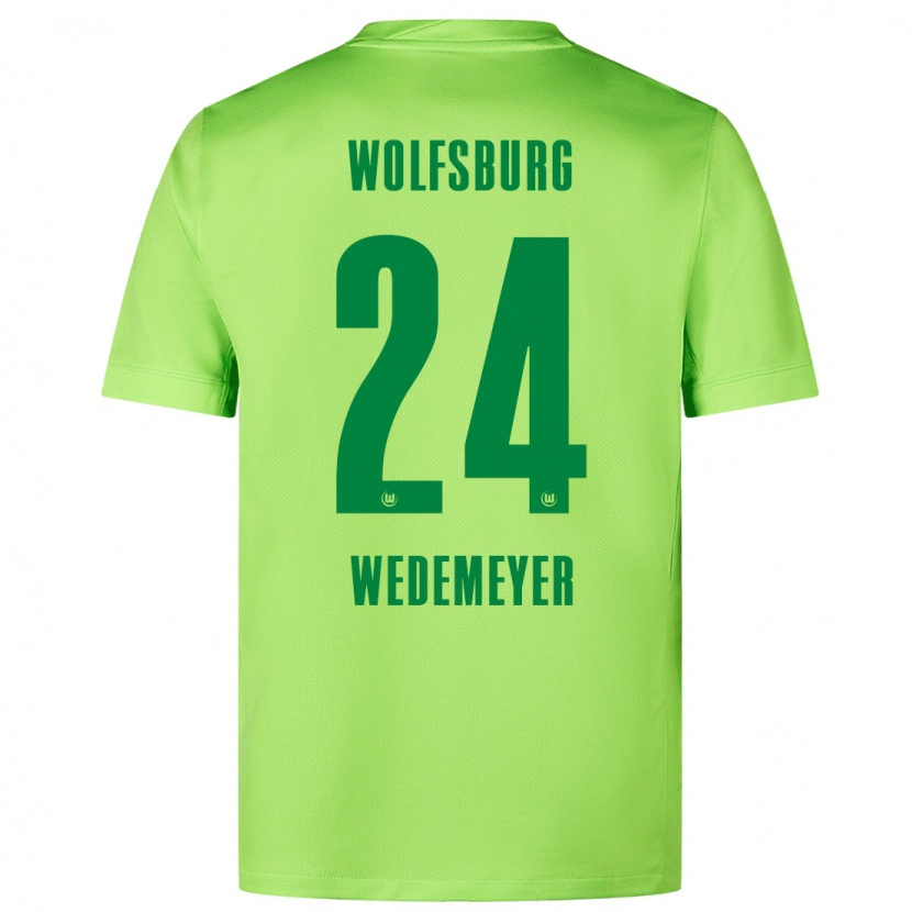 Danxen Hombre Camiseta Joelle Wedemeyer #24 Verde Fluorescente 1ª Equipación 2024/25 La Camisa