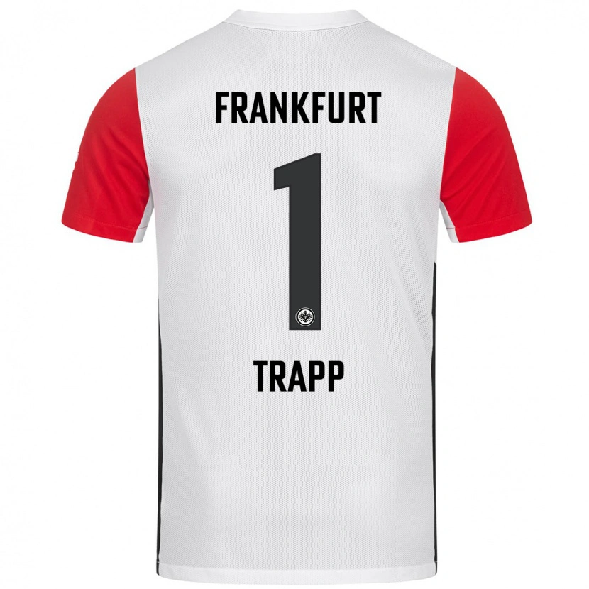 Danxen Hombre Camiseta Kevin Trapp #1 Blanco Rojo 1ª Equipación 2024/25 La Camisa