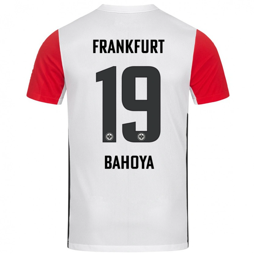 Danxen Hombre Camiseta Jean-Mattéo Bahoya #19 Blanco Rojo 1ª Equipación 2024/25 La Camisa