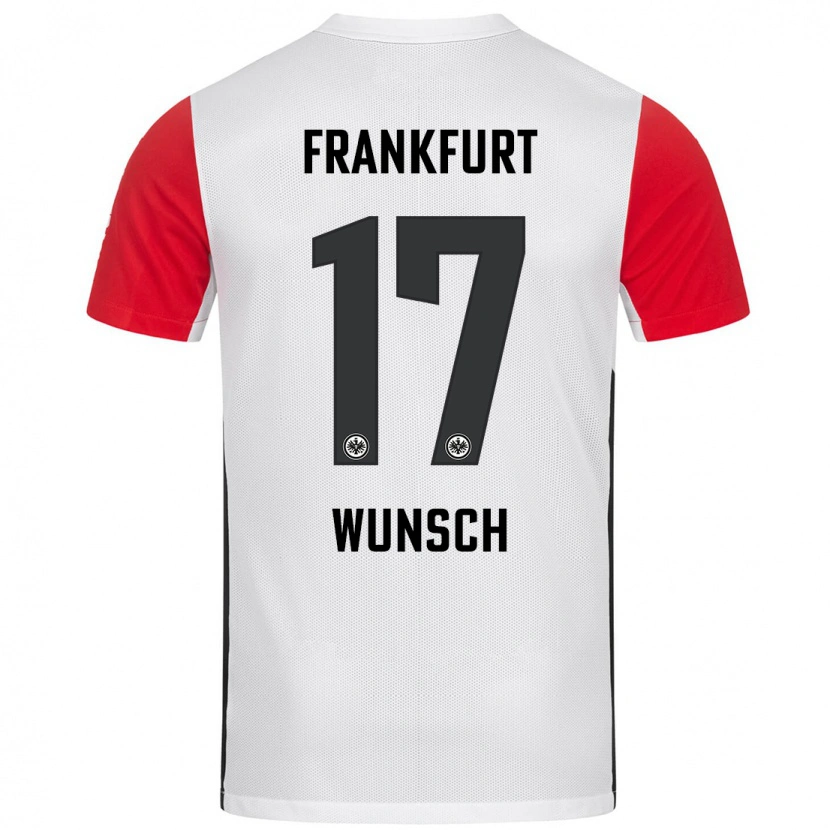Danxen Hombre Camiseta Paul Wünsch #17 Blanco Rojo 1ª Equipación 2024/25 La Camisa