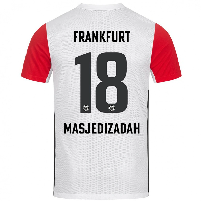 Danxen Hombre Camiseta Abolfazl Masjedizadah #18 Blanco Rojo 1ª Equipación 2024/25 La Camisa