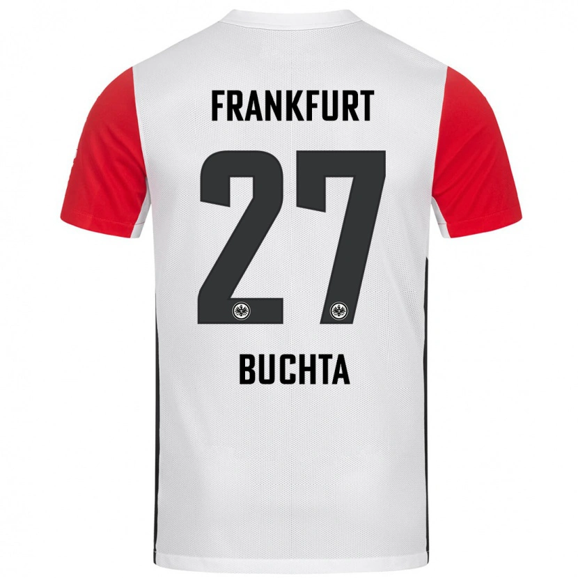 Danxen Hombre Camiseta Philip Buchta #27 Blanco Rojo 1ª Equipación 2024/25 La Camisa
